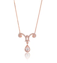 Beyaz Safirli Damla Kolye - Rose