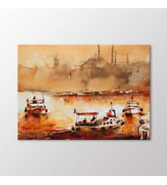 Arty Tablo Suluboya Tekneler ve İstanbul Tablo (Karışık)