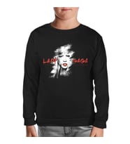 Lady Gaga - Face Siyah Çocuk Sweatshirt