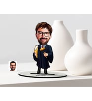BK Gift Kişiye Özel Bay Hakim Karikatür Ahşap Biblo  1