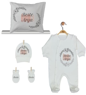 Pia Baby Gl 1908-04 İsme Özel Yastık Tulum Set