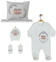 Pia Baby Gl 1908-04 İsme Özel Yastık Tulum Set