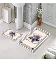 Banyo Halısı Ikili Klozet Takımı Kaymaz Tabanlı (60 xm x 100 cm + 40 cm x 60 cm) 