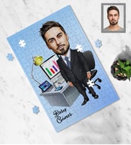 Kişiye Özel Patron Karikatürlü A4 99 Parça Puzzle Bay-26