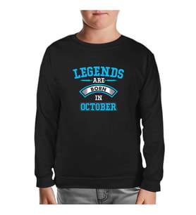 Legends Born in October - Arrow Siyah Çocuk Sweatshirt