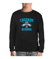 Legends Born in October - Arrow Siyah Çocuk Sweatshirt
