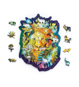YETİŞKİNLER İÇİN AHŞAP LAZER KESİM ASLAN PUZZLE