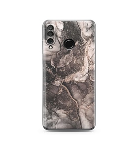 Gri Mermer Tasarımlı Süper Şeffaf Silikon Telefon Kılıfı Huawei P30 Lite 