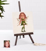 BK Gift Kişiye Özel Kız Çocuk Peri Karikatürlü Şovaleli Doğal Taş-1 (Beyaz)