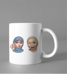 Emoji Kız Arkadaş Stiker Kupası
