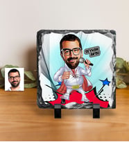 BK Gift Kişiye Özel Elvis Presley Karikatürlü Dekoratif Doğal Taş