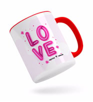 BK Gift Kişiye Özel Love Tasarımlı Kırmızı Kupa Bardak-5