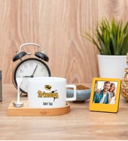 Arkeolog Fincan ve Turuncu Mini Fotoğraf Çerçevesi