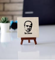 Godfather Don Carleone Doğal Taş Baskı 10x10cm