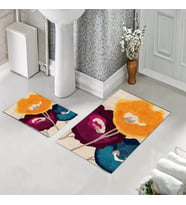 Banyo Halısı Ikili Klozet Takımı Kaymaz Tabanlı (60 xm x 100 cm + 40 cm x 60 cm) 