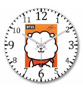 BT21 RJ Bts Duvar Saati Bombeli Gercek Cam