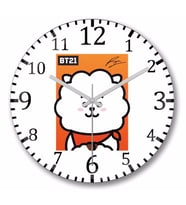 BT21 RJ Bts Duvar Saati Bombeli Gercek Cam