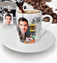 BK Gift Kişiye Özel Bay Öğretmen Karikatür Türk Kahvesi Fincanı  2