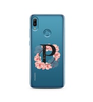 Pembe Çiçekli Harf Tasarım Süper Şeffaf Silikon Telefon Kılıfı Huawei P9 Lite 20