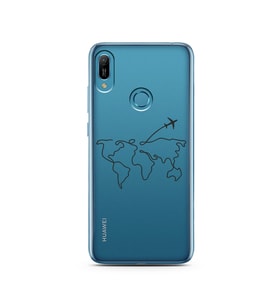 Çizgi Harita Tasarımlı Süper Şeffaf Silikon Telefon Kılıfı Huawei Y6 (Prime) 201