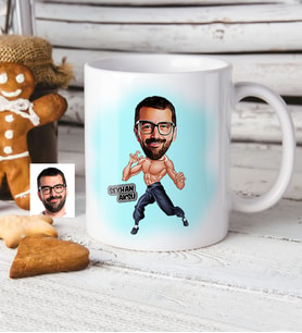 BK Gift Kişiye Özel Bruce Lee Karikatür Beyaz Kupa Bardak