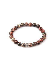 Red Snowflake Obsidyen Doğal Taş Bileklik 8 mm Küre Kesim