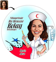 BK Gift Kişiye Özel Hemşire Karikatür Baskılı Yaş Pasta İçin Yenilebilir Şekerli Kağıt  2(Sadece Kağıt)
