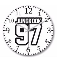 Bts  Jungkook Duvar Saati Bombeli Gercek Cam
