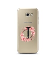 Pembe Çiçekli Harf Tasarım Süper Şeffaf Silikon Telefon Kılıfı Samsung A5 (2017)
