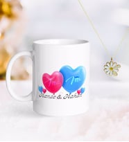 BK Gift Kişiye Özel Sevgililer Günü Kupa ve Çift İsimli Papatya Kolye-4 (Model 1)