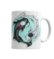 Koi Balığı Yin ve Yang Kupa Bardak Porselen