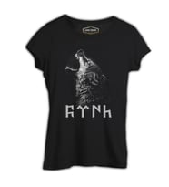 Türk Kurt Siyah Bayan Tshirt