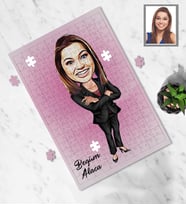 Kişiye Özel Öğretmen Karikatürlü A3 240 Parça Puzzle Bayan-6