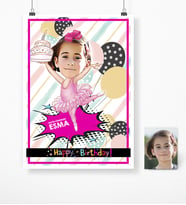 BK Gift Kişiye Özel Doğum Günü Karikatür Afiş Poster 50 X 70 Cm 5