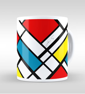 BK Gift Kişiye Özel Mondrian Beyaz Kupa Bardak-3