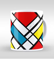 BK Gift Kişiye Özel Mondrian Beyaz Kupa Bardak-3