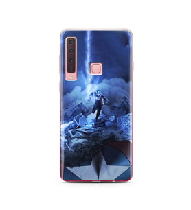 Kaptan Amerika Tasarım Süper Şeffaf Silikon Telefon Kılıfı Samsung A9 (2018)  