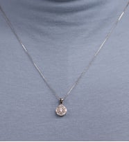 Mode Silver Baget taşlı yuvarlak form gümüş kolye