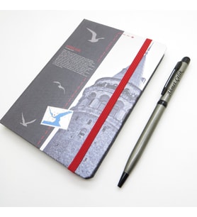 Scrikss Notelook Galata Kulesi Defter + İsme Özel Kalem  İsme Özel Hediyelik Set