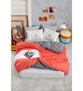 Newhome Ranforce Çift  Kişililik Nevresim Takımı Trendy colors Turuncu 1167-06 