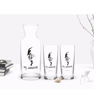 BK Gift Kişiye Özel Renkli Baskılı Atatürk Temalı İkili Rakı Bardağı ve Karaf Hediye Seti-22 (Model 1)