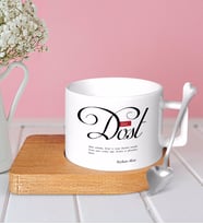BK Gift Kişiye Özel Mânâ Dost Ahşap Altlıklı Seramik Fincan-1 (Beyaz)
