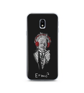 Einstein Tasarım Süper Şeffaf Silikon Telefon Kılıfı Samsung J3 Pro