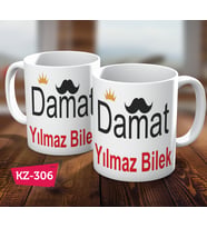 Damat İsimli Kişiye Özel Hediye Kupa Bardak