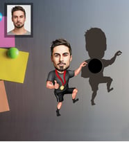 Kişiye Özel Sporcu Karikatürlü Ahşap Magnet Bay-9