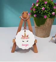 Unicorn Tasarımlı Hediye Kişiye Özel Unicorn Ahşap Anahtarlık