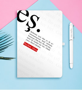 BK Gift Kişiye Özel Eş Temalı Beyaz Defter Kalem Seti