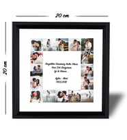 Sevgililer Gününe Özel Kişiye Özel Fotoğraflı ve Özel Notlu Anı Çerçevesi 20x20 cm (Beyaz)
