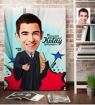 BK Gift Kişiye Özel Bay Avukat Karikatür Kanvas Tablo 70x100cm 1
