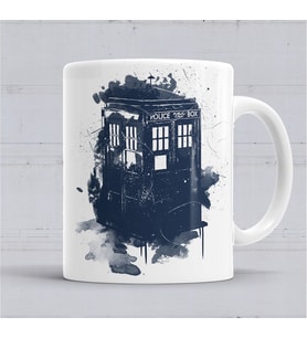 Doctor WhoTardis Splash Style Kupa Bardak Porselen